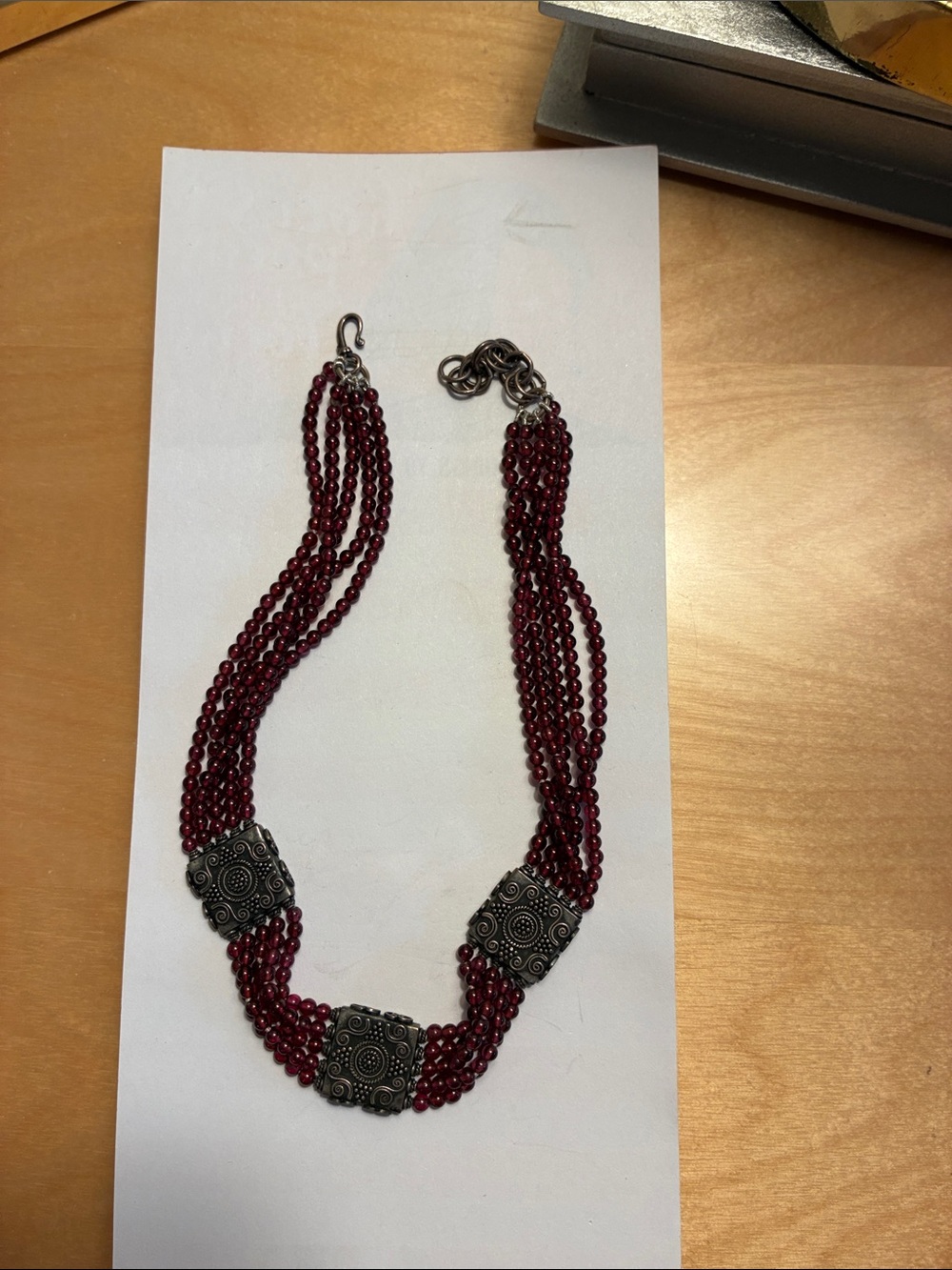 Garnet and silver chocker